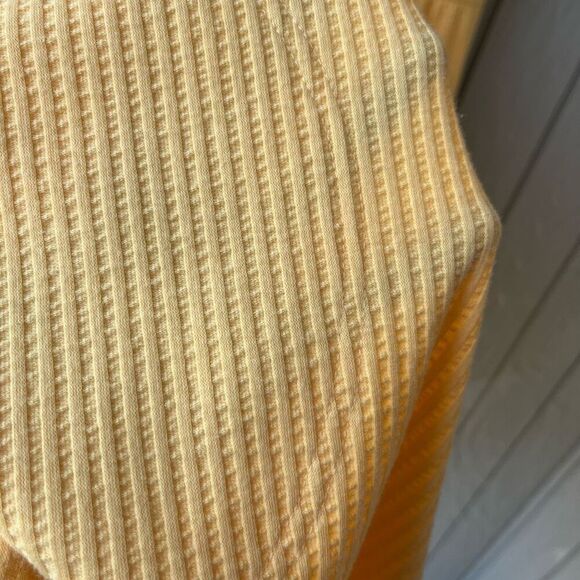 Vintage Stan Herman Yellow Zip Lounge Dress w/ Sun Zipper Pull Sz L Pockets - Picture 7 of 8